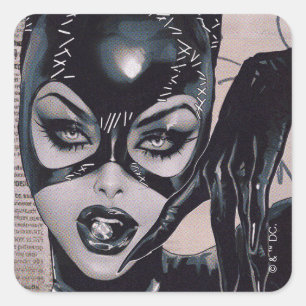 Adesivo Quadrado Ilustração da Capa da Catwoman #50 por Sozomaika