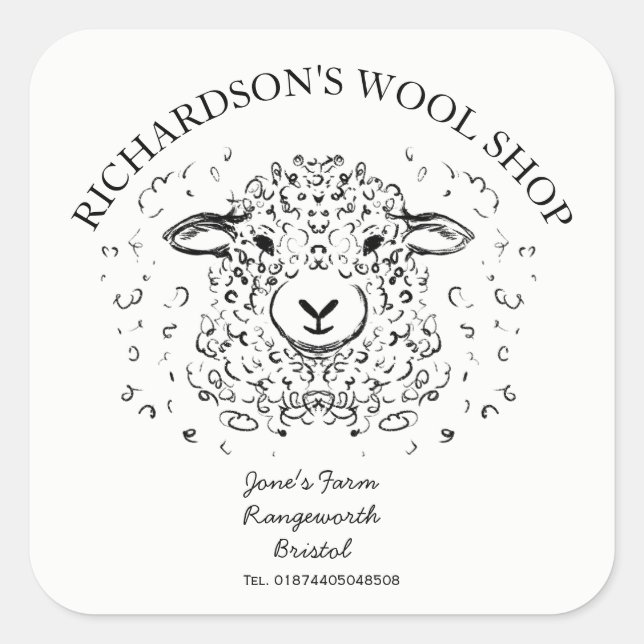 Adesivo Quadrado Ilustração da Lâmpada de Doodle Bonita - Compro de (Frente)