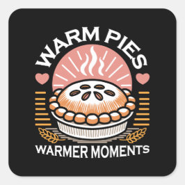 Adesivo Quadrado Ilustração da tarte: Momentos Quentes de Tempos Qu