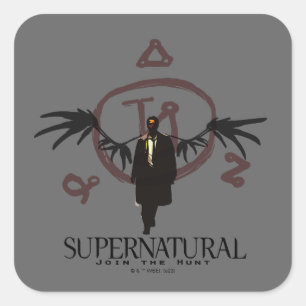 Adesivo Quadrado Ilustração de Castiel Supernatural