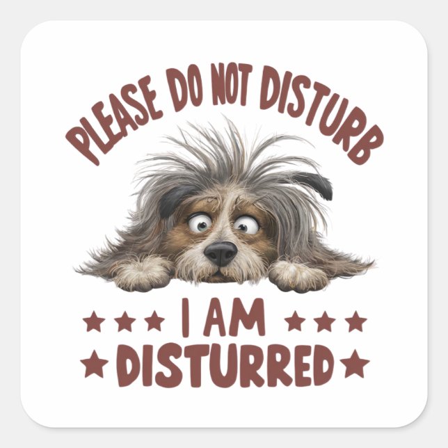 Adesivo Quadrado Ilustração de desenho animado com um cão descascad (Frente)