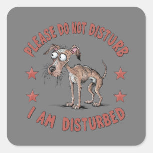 Adesivo Quadrado Ilustração de desenho animado com um cão descascad