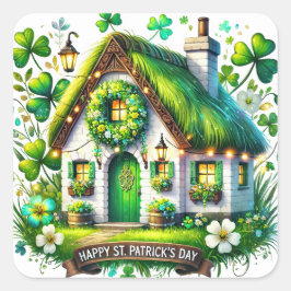 Adesivo Quadrado Ilustração de Dia de São Patrício de algodão cúbic