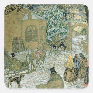 Adesivo Quadrado Ilustração de "Dubrovsky", por Alexander Pushkin