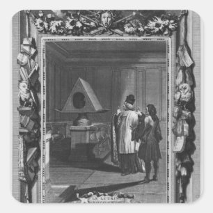 Adesivo Quadrado Ilustração de "Le Lutrin" por Nicolas