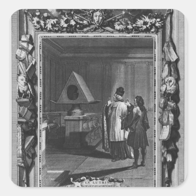 Adesivo Quadrado Ilustração de "Le Lutrin" por Nicolas (Frente)