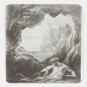 Adesivo Quadrado Ilustração 'de Les Travailleurs de la Mer'