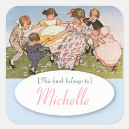 Adesivo Quadrado Ilustração de safra para crianças