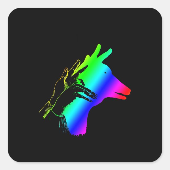 Adesivo Quadrado Ilustração de Trecho de Mão-de-Sombra (Frente)