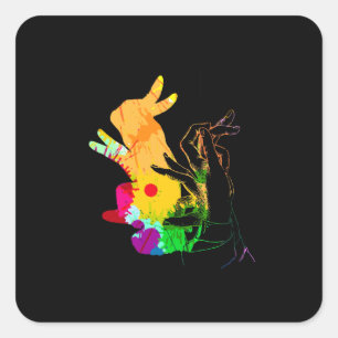 Adesivo Quadrado Ilustração de Trecho de Mão-de-Sombra