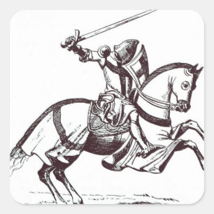 Adesivo Quadrado Ilustração de um Cavaleiro Templário