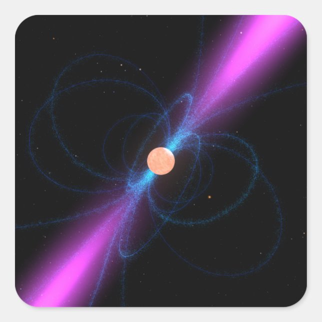 Adesivo Quadrado Ilustração de um pulsar (Frente)