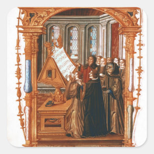 Adesivo Quadrado Ilustração descrevendo o canto do coro