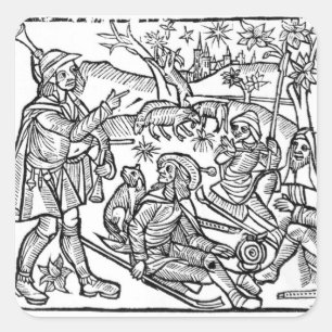 Adesivo Quadrado Ilustração do "Kalendar of Shepherds"