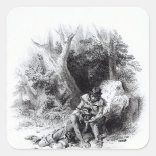 Adesivo Quadrado Ilustração 'do último dos Mohicans