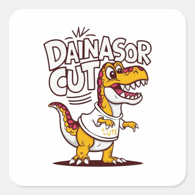 Adesivo Quadrado Ilustração do vetor vivo e caprichoso de uma crian (Frente)