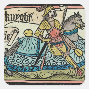 Adesivo Quadrado Ilustração "dos contos de Canterbury