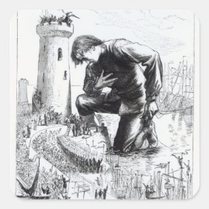 Adesivo Quadrado Ilustração 'dos viagens de Gulliver