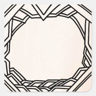 Adesivo Quadrado Ilustrado à Mão Ornamentado