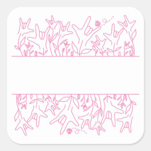 Adesivo Quadrado ILY Bloom - Design ASL de Nome Personalizado