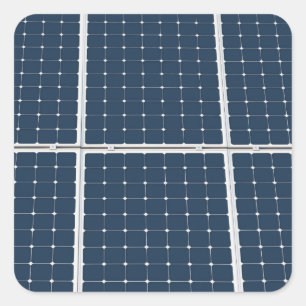 Adesivo Quadrado Imagem de um painel de energias solares engraçado