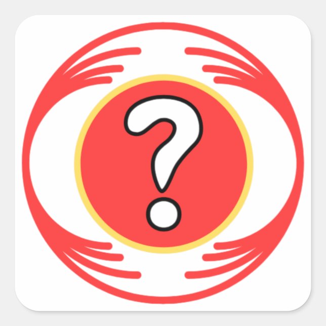 Adesivo Quadrado Imagem engraçada no meio de um design engraçado (Frente)