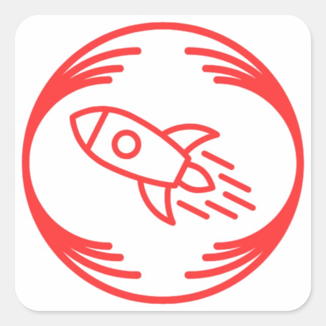 Adesivo Quadrado Imagem engraçada no meio de um design engraçado (Frente)