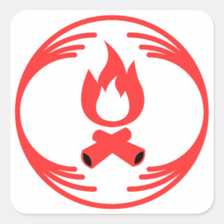 Adesivo Quadrado Imagem engraçada no meio de um design engraçado