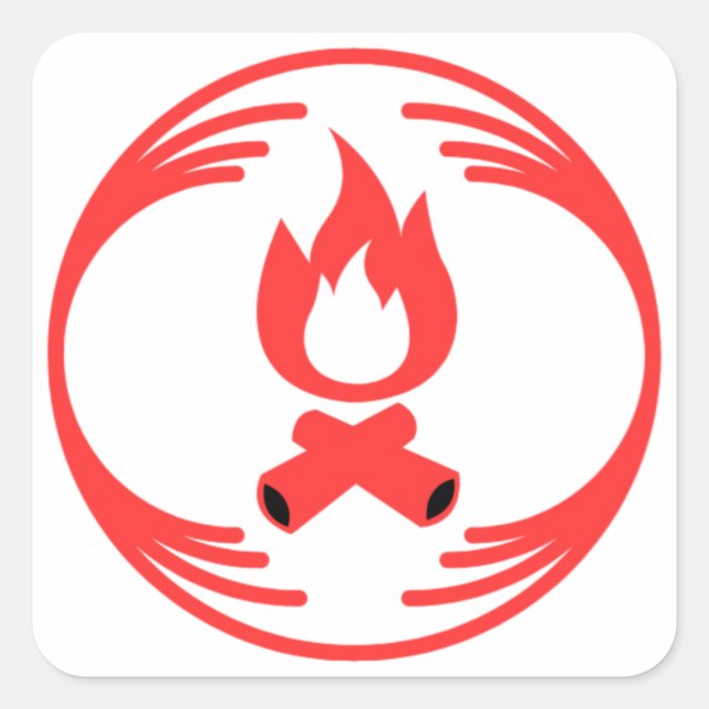 Adesivo Quadrado Imagem engraçada no meio de um design engraçado (Frente)