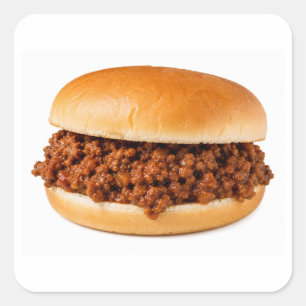Adesivo Quadrado Imagem Isolada de Sanduíche Sloppy Joe
