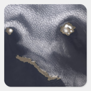 Adesivo Quadrado Imagem por satélite da ilha Semisopochnoi