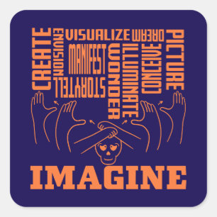 Adesivo Quadrado Imagine - Design ASL
