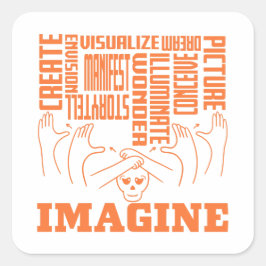 Adesivo Quadrado Imagine - Design ASL