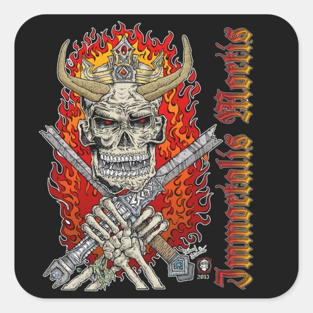 Adesivo Quadrado Immortalis Mortis Immortal Cartaz da Morte Criança (Frente)