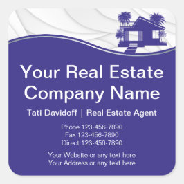 Adesivo Quadrado Imobiliário. Construção. Prata Azul