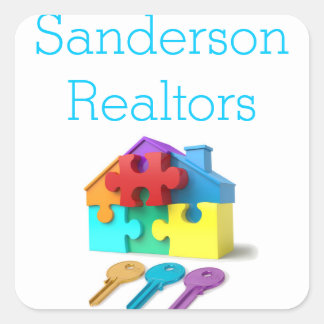 Adesivo Quadrado Imobiliário, House and Keys, corretor imobiliário,