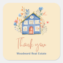 Adesivo Quadrado Imóveis Obrigado | Flores para casernas