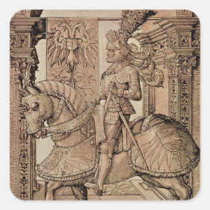 Adesivo Quadrado Imperador Maximilian mim que monto um cavalo, 1518