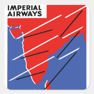 Adesivo Quadrado Imperial Airways ~ Índia