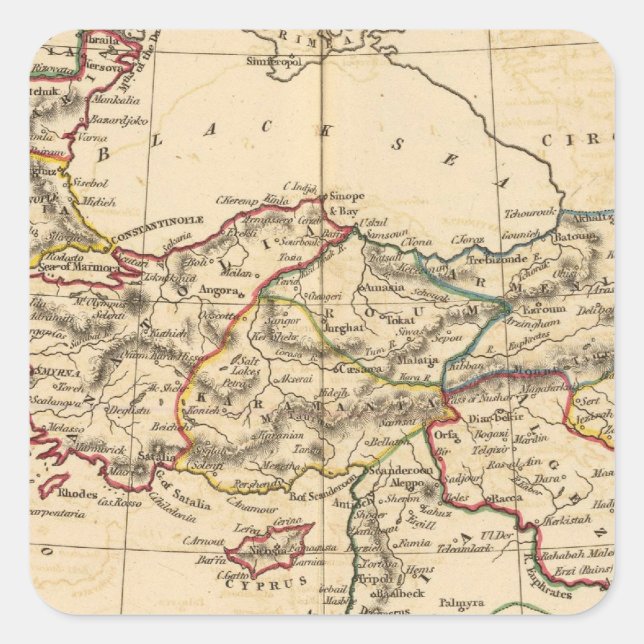 Adesivo Quadrado Império Otomano (Frente)