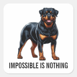 Adesivo Quadrado Impossible Is Nothing, Rottweiler