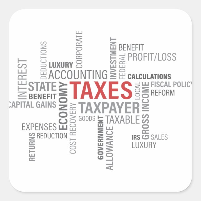 Adesivo Quadrado Impostos (Frente)