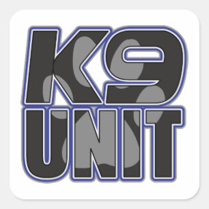 Adesivo Quadrado Impressão da pata da unidade da polícia K9