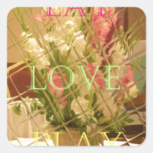 Adesivo Quadrado Impressão de Arte de Blooms Refletidos