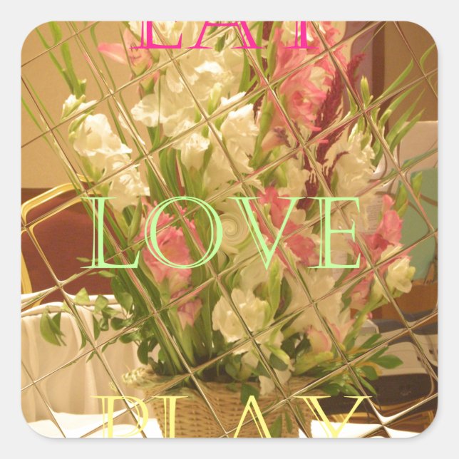 Adesivo Quadrado Impressão de Arte de Blooms Refletidos (Frente)