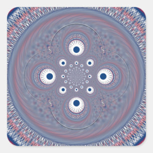 Adesivo Quadrado Impressão de Arte de Design Radial