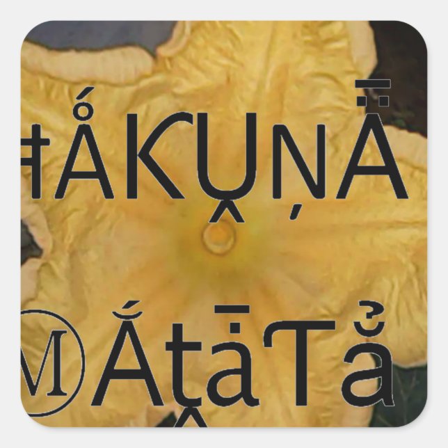 Adesivo Quadrado Impressão de Arte do Ouro Star Hakuna Matata (Frente)