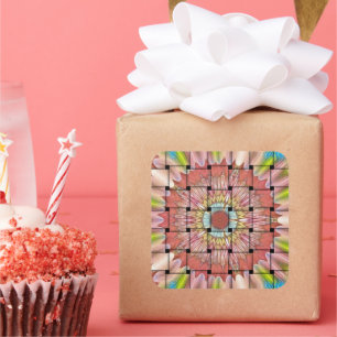 Adesivo Quadrado Impressão de Arte Inspirada Africano - Design de T