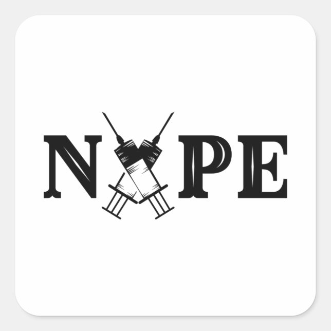 Adesivo Quadrado Impressão de Camisa Anti-Vaccine T (Frente)