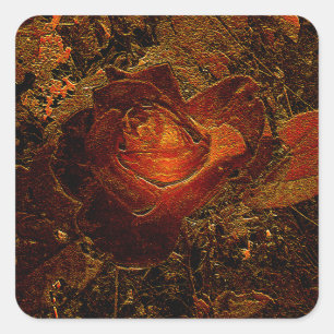 Adesivo Quadrado Impressão de de Flor - Rosa de Intermitência Lar
